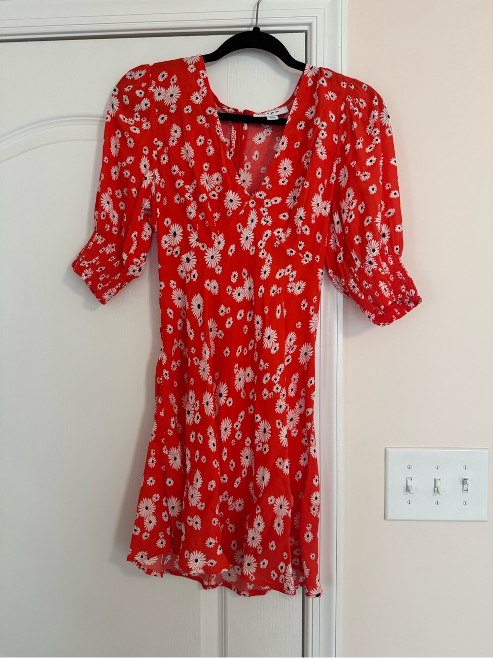 Rixo X Target Red Floral Puff Sleeve Dress